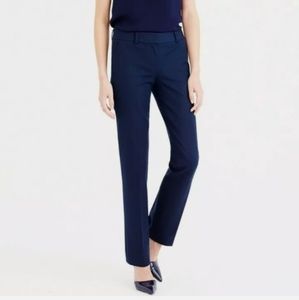 J Crew Campbell Trouser Sz 4 Navy Straight Leg Pants Two-way Stretch Cotton